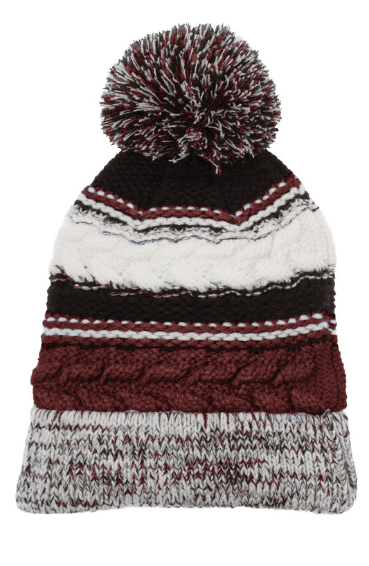 Maroon/ Black/ White