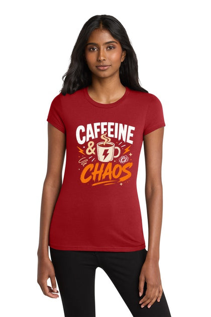 Caffeine & Chaos Coffee Lover Graphic T-Shirt