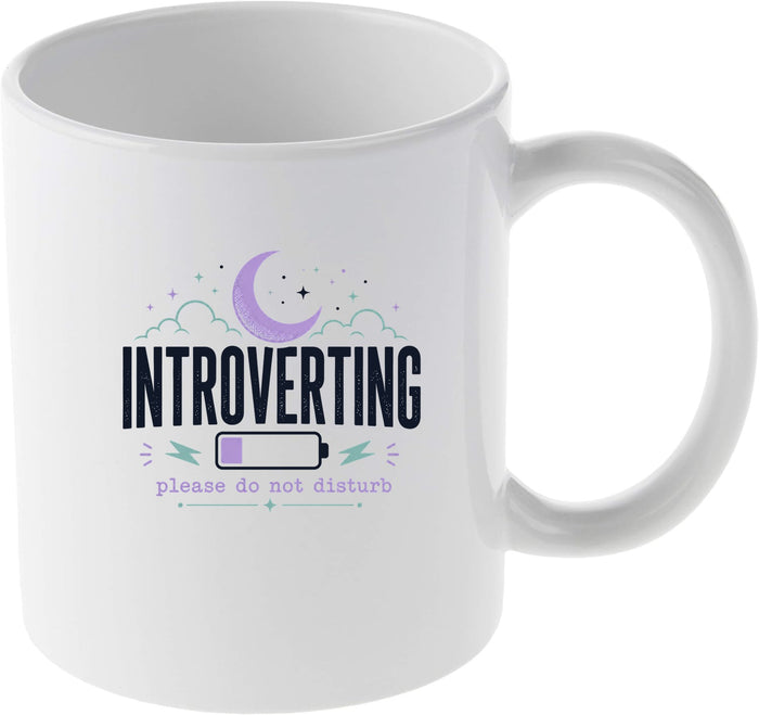Introverting Please Do Not Disturb Low Battery Night Sky Design Mug