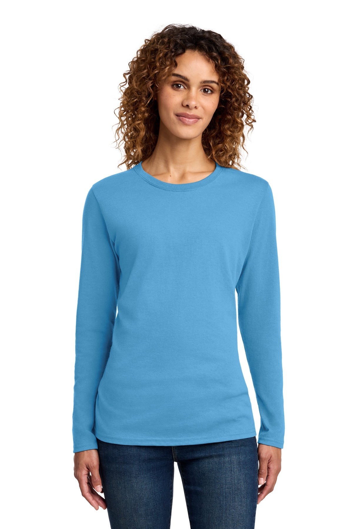 Port & Co Women's Long Sleeve Core Cotton Tee. LPC54LS - DFW Impression