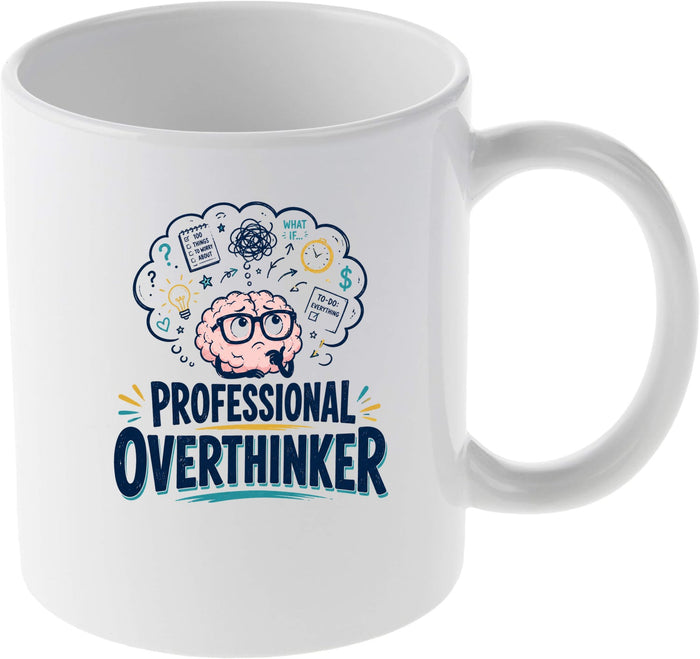 Professional Overthinker Brain Illustration Drinkware Mug