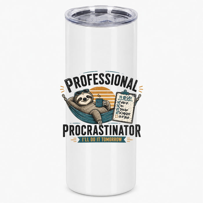 Professional Procrastinator Sloth Relaxing in Hammock Design Tumbler