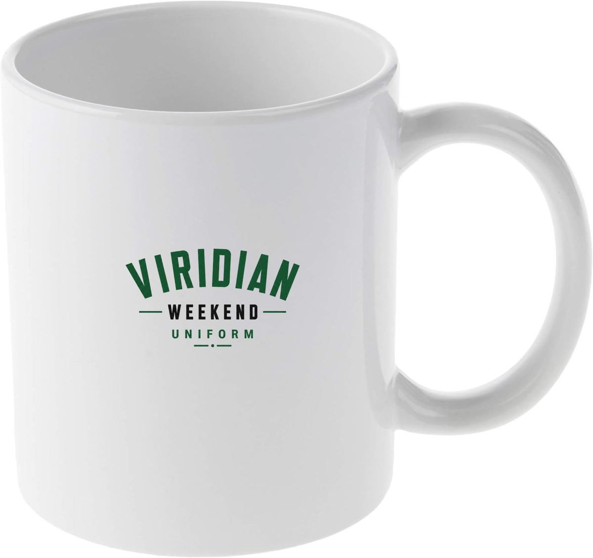 Viridian Weekend Uniform Minimalist Graphic Drinkware Mug