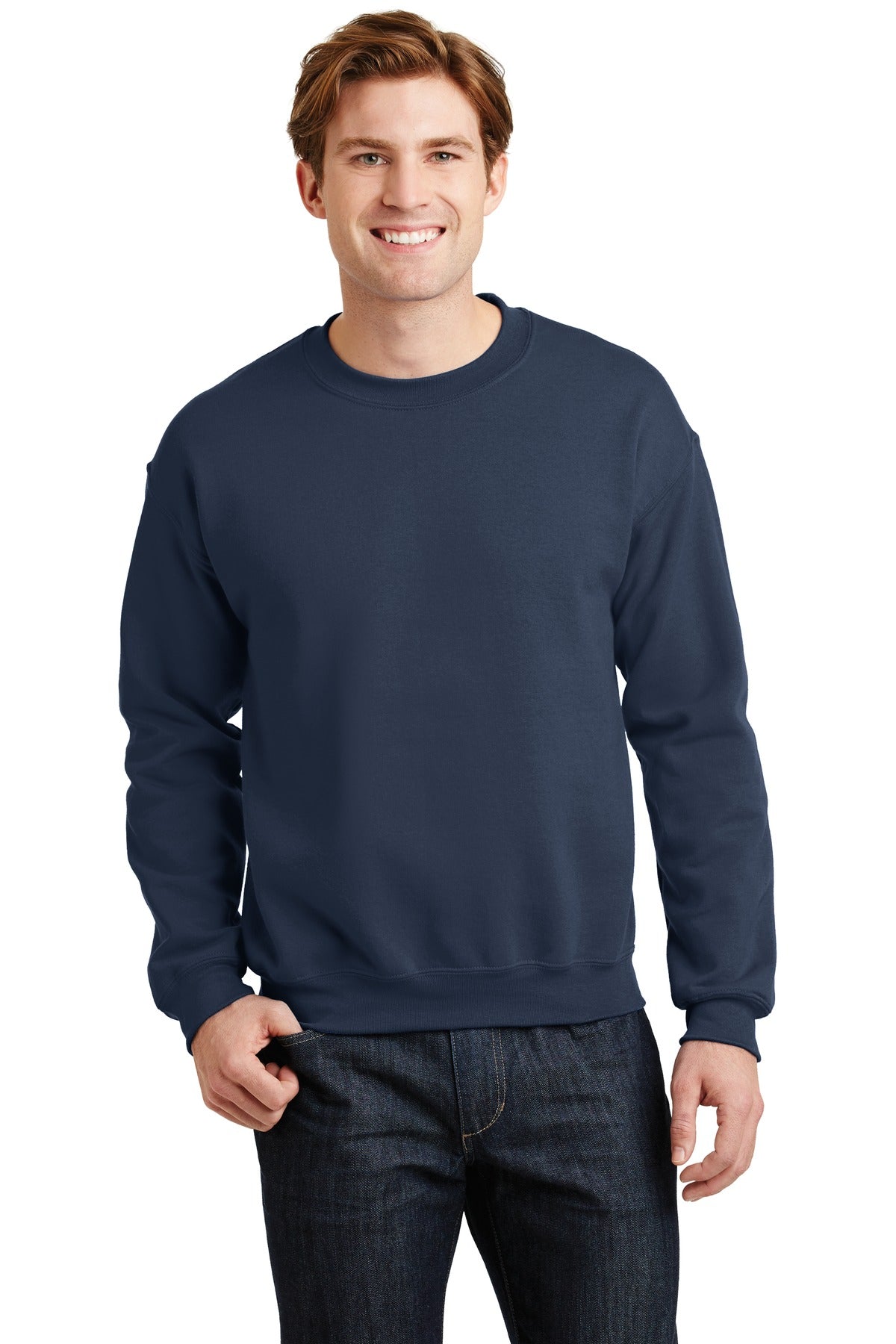 Gildan Men's Collar Double Needle Pocket Knit T-Shirt, Black, S