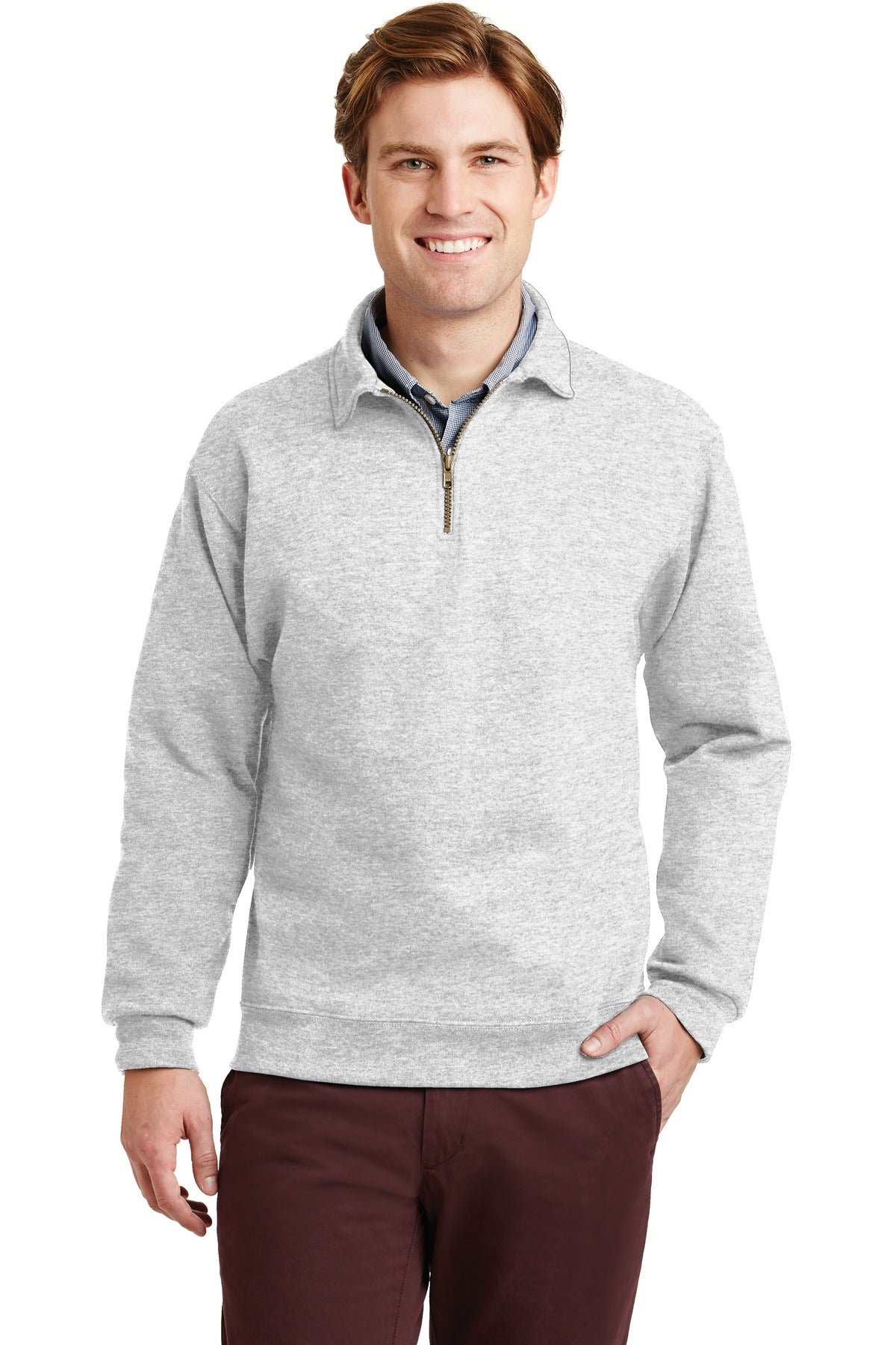 JERZEES SUPER SWEATS NuBlend 1 4 Zip Sweatshirt with Cadet Collar. 4528M