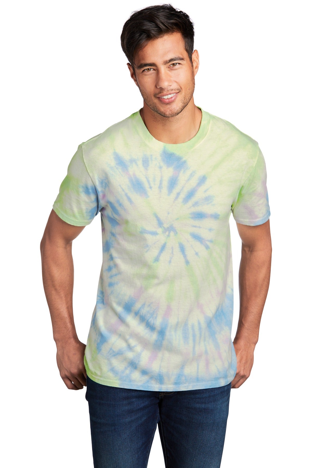 Port & Company - Tie-Dye Tee PC147, Black Galaxy Spiral / L