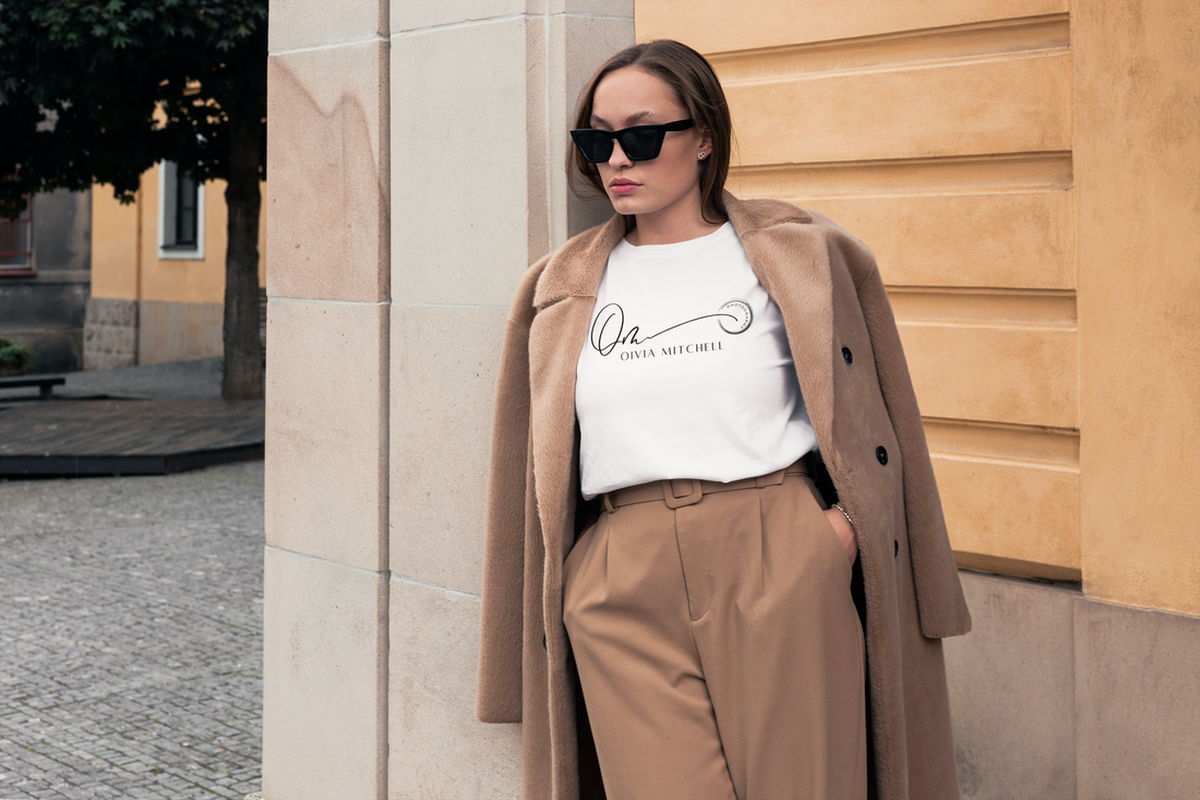 Custom t-shirt in DFW — woman wearing a printed tee outdoors