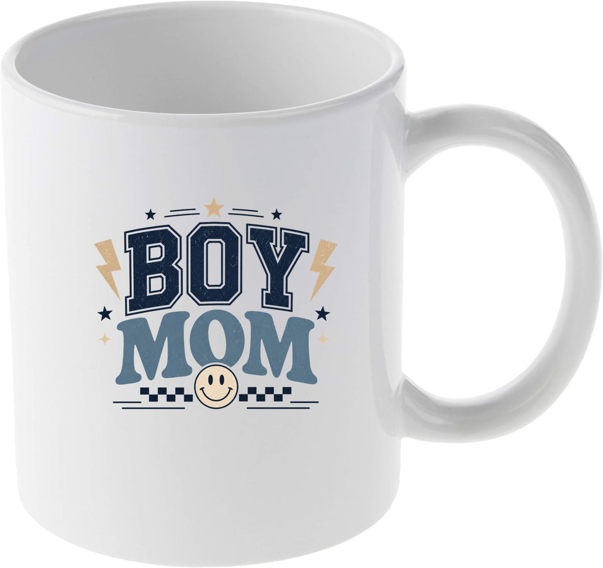 Boy Mom Retro Varsity Style Graphic for Proud Mothers Mug