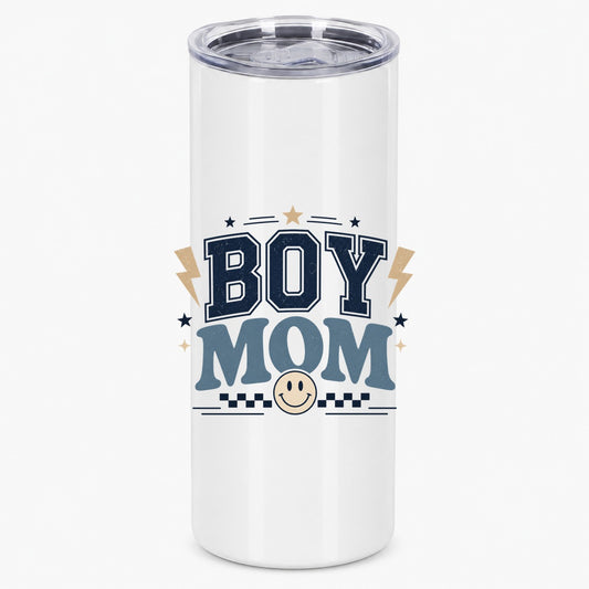 Boy Mom Retro Varsity Style Graphic for Proud Mothers Tumbler