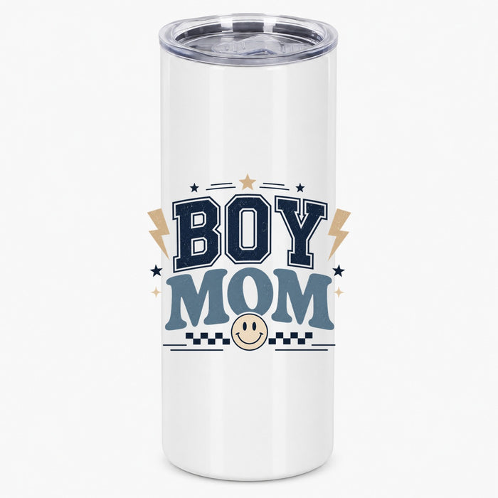 Boy Mom Retro Varsity Style Graphic for Proud Mothers Tumbler