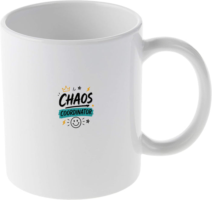 Chaos Coordinator Crown and Smiley Graphic Drinkware Mug