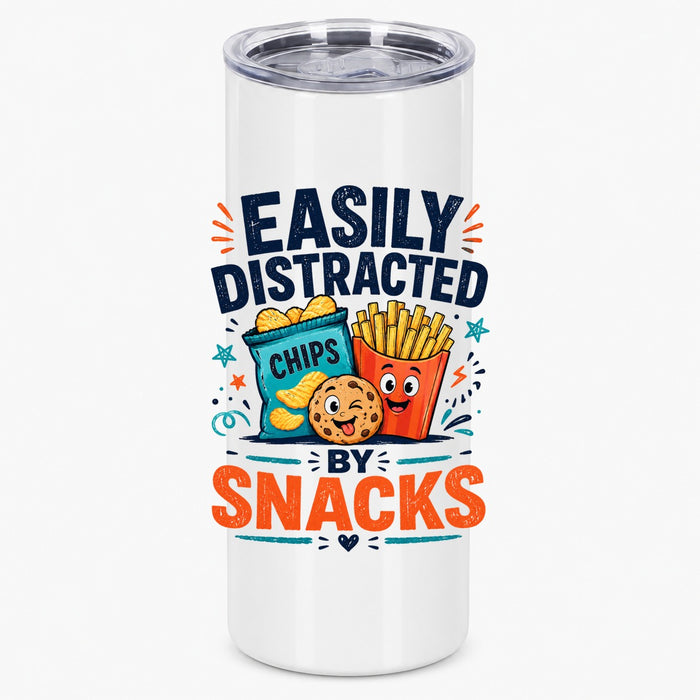Easily Distracted By Snacks Funny Foodie Graphic Drinkware Tumbler