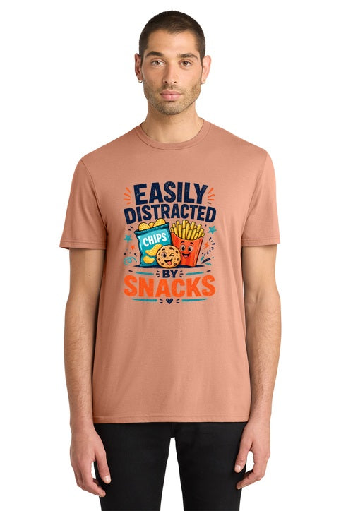Easily Distracted By Snacks Funny Foodie Graphic T-Shirt