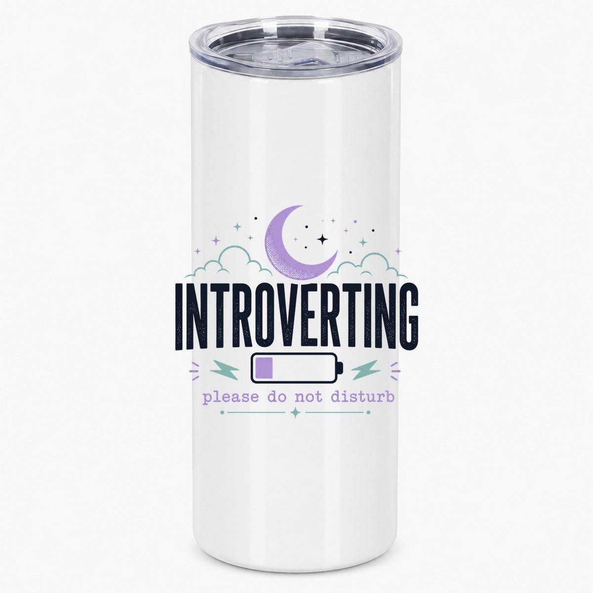 Introverting Please Do Not Disturb Low Battery Night Sky Design Tumbler