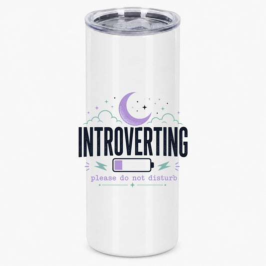 Introverting Please Do Not Disturb Low Battery Night Sky Design Tumbler