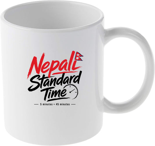Nepali Standard Time Cultural Heritage Graphic Drinkware Mug