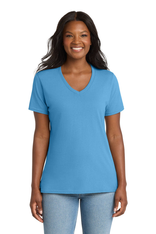 Port & Co Women's Core Cotton V - Neck Tee. LPC54V - DFW Impression