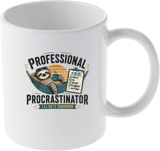 Professional Procrastinator Sloth Relaxing in Hammock Design Mug