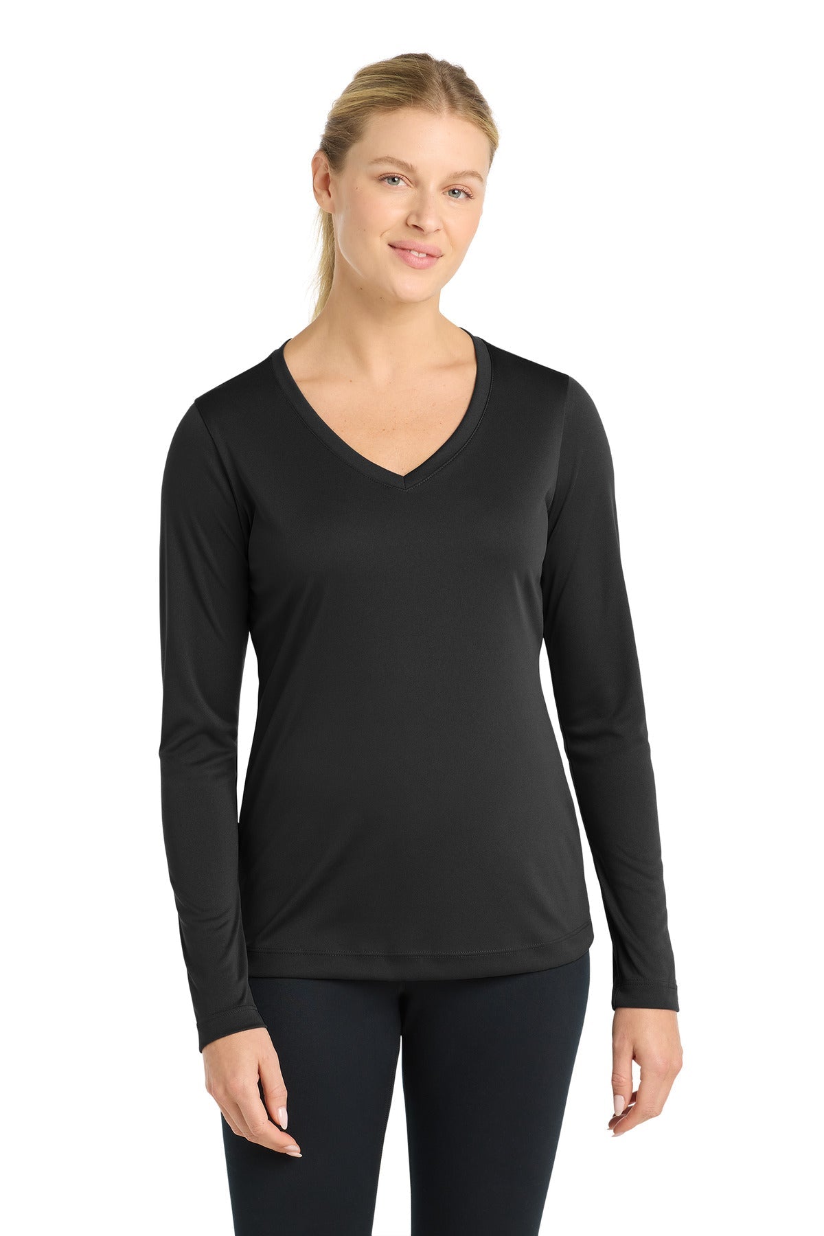 Sport - Tek Women's Long Sleeve PosiCharge Competitor V - Neck Tee. LST353LS - DFW Impression
