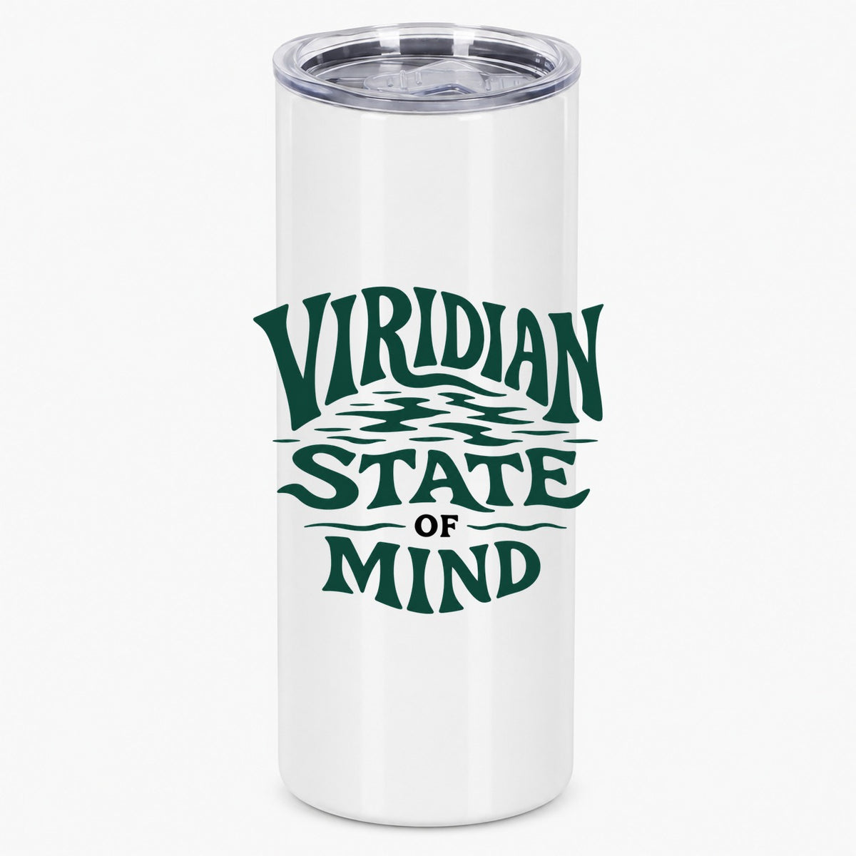 Viridian State of Mind Retro Wavy Typography Graphic Tumbler