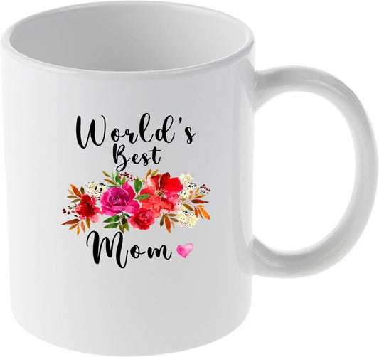 World's Best Mom Watercolor Floral Appreciation Gift Mug