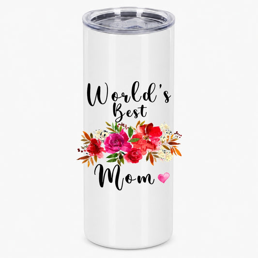 World's Best Mom Watercolor Floral Appreciation Gift Tumbler