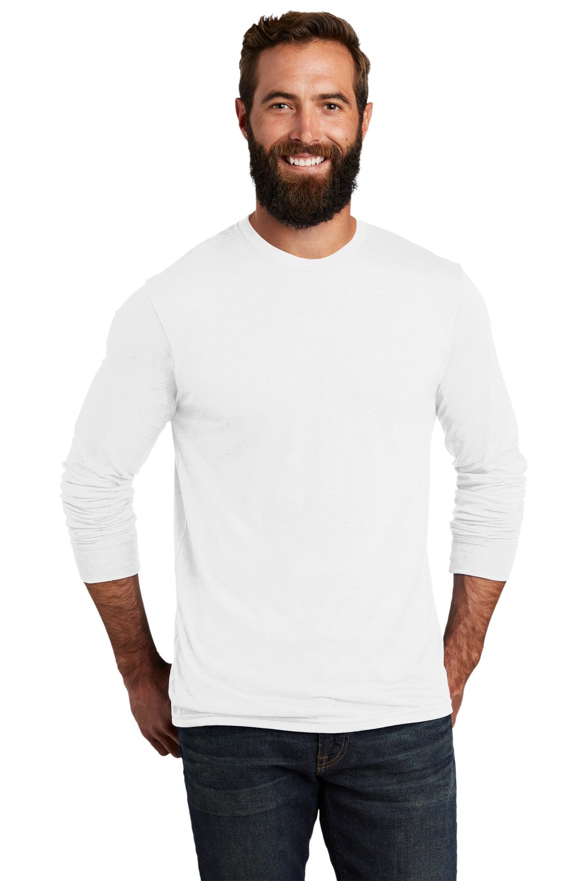 Allmade ® Unisex Tri-Blend Long Sleeve Tee AL6004 [Bright White] - DFW Impression