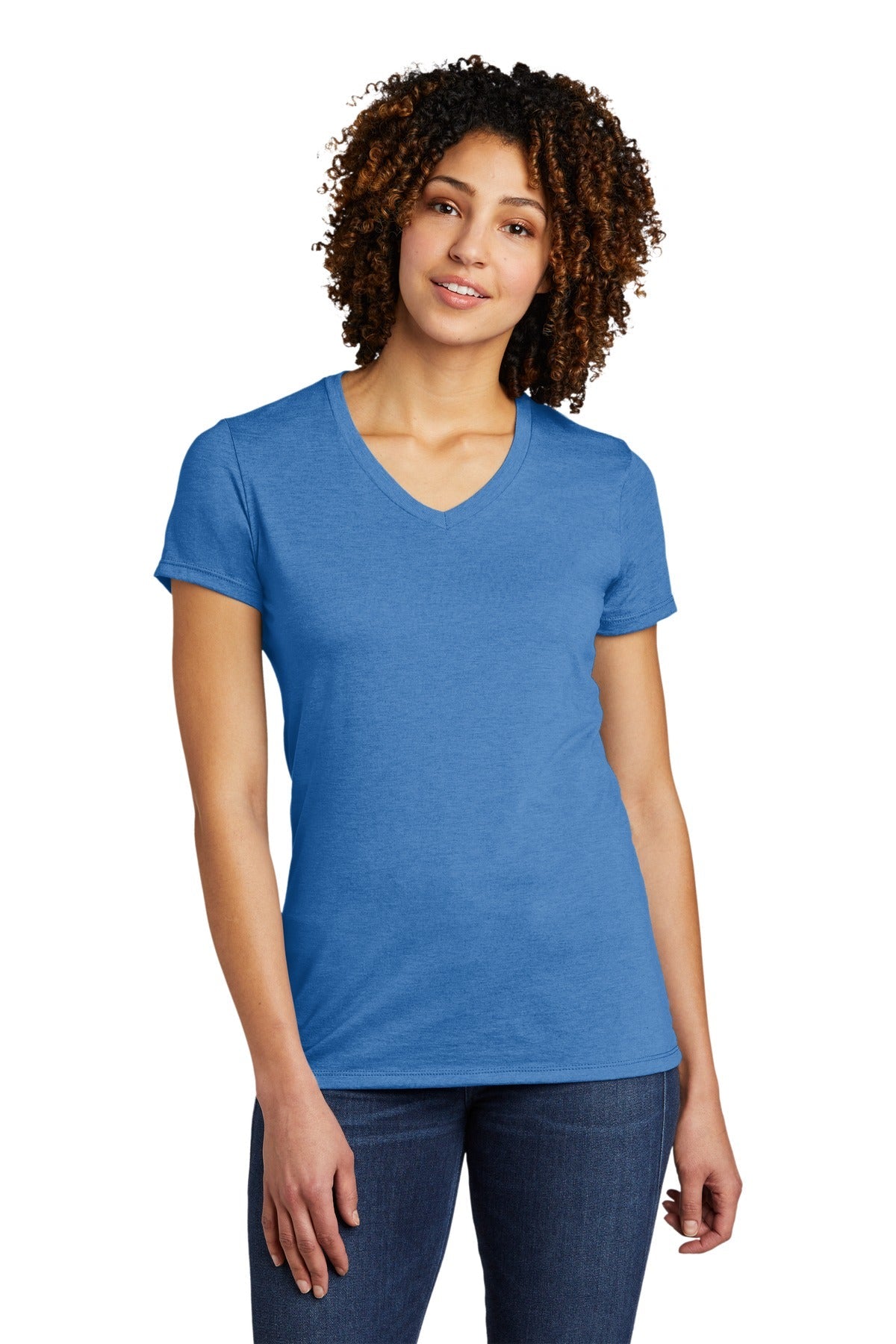 Allmade ® Women's Tri-Blend V-Neck Tee AL2018 [Azure Blue] - DFW Impression