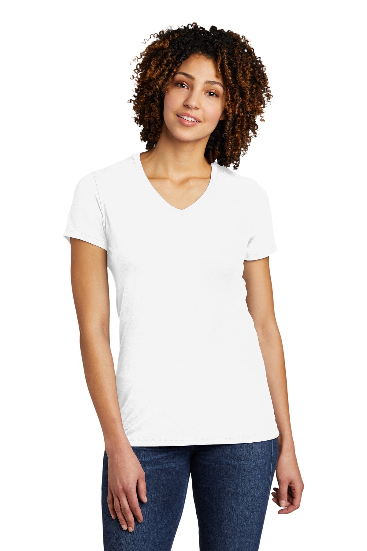 Allmade ® Women's Tri-Blend V-Neck Tee AL2018 [Bright White] - DFW Impression