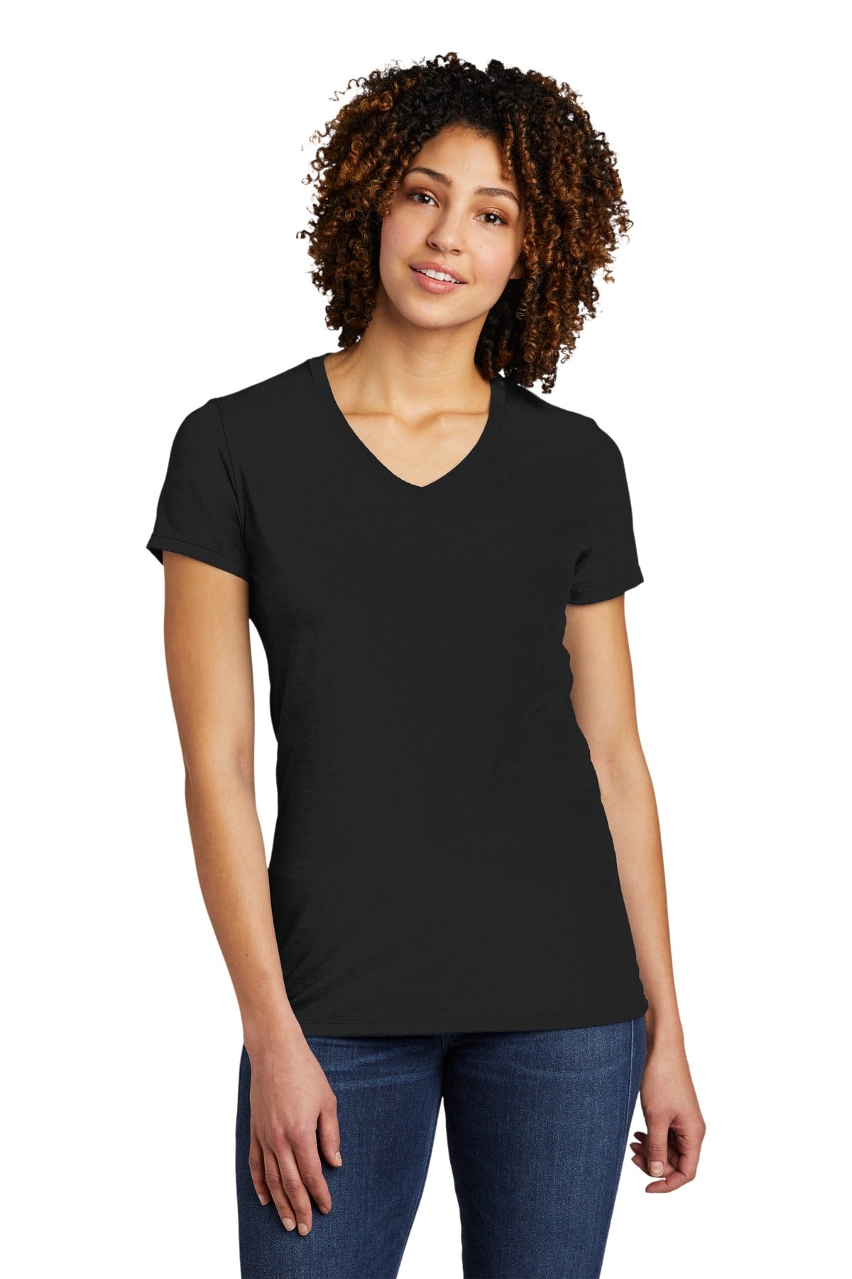 Allmade ® Women's Tri-Blend V-Neck Tee AL2018 [Deep Black] - DFW Impression