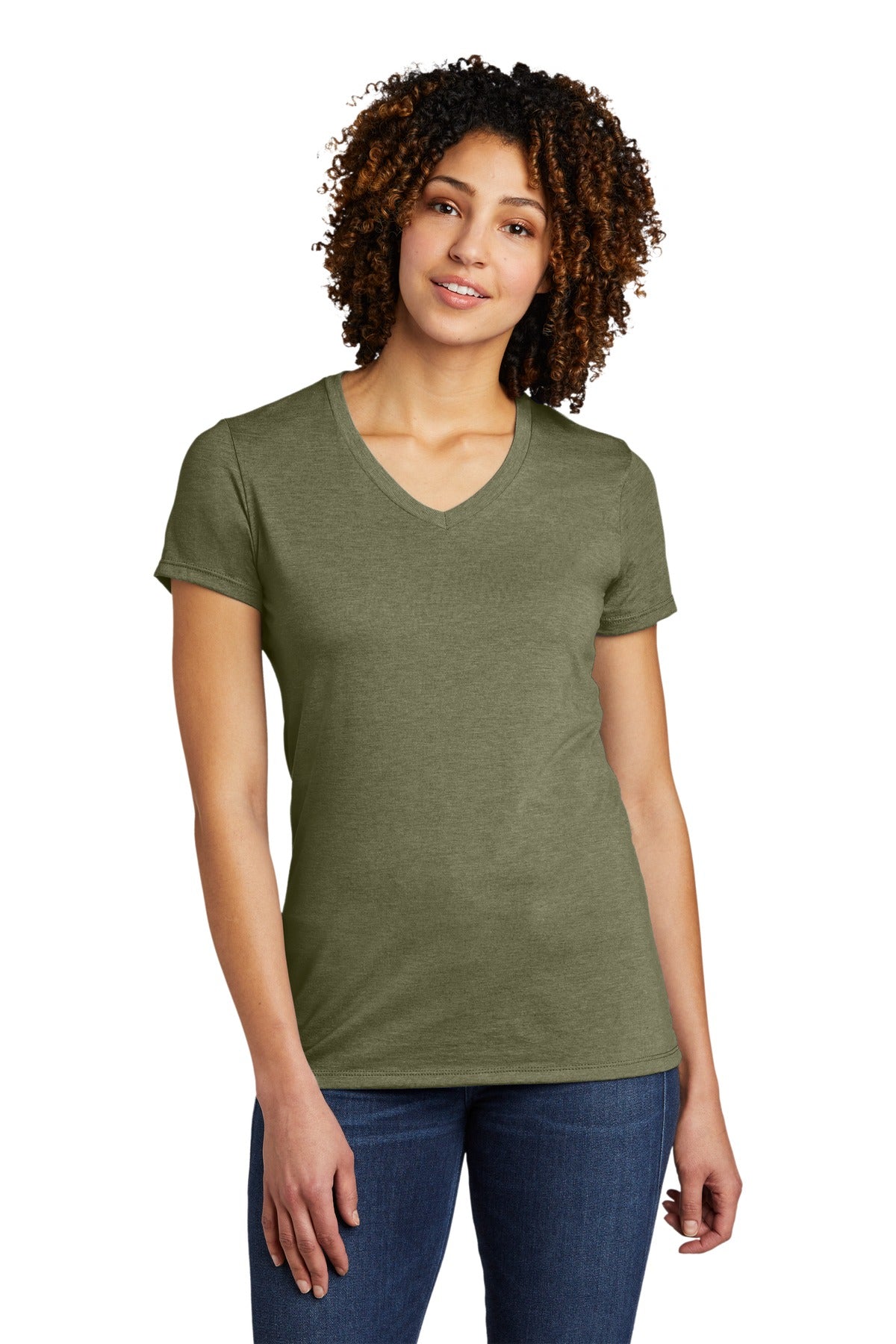 Allmade ® Women's Tri-Blend V-Neck Tee AL2018 [Olive You Green] - DFW Impression