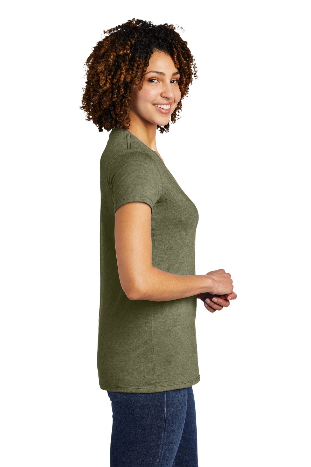 Allmade ® Women's Tri-Blend V-Neck Tee AL2018 [Olive You Green] - DFW Impression