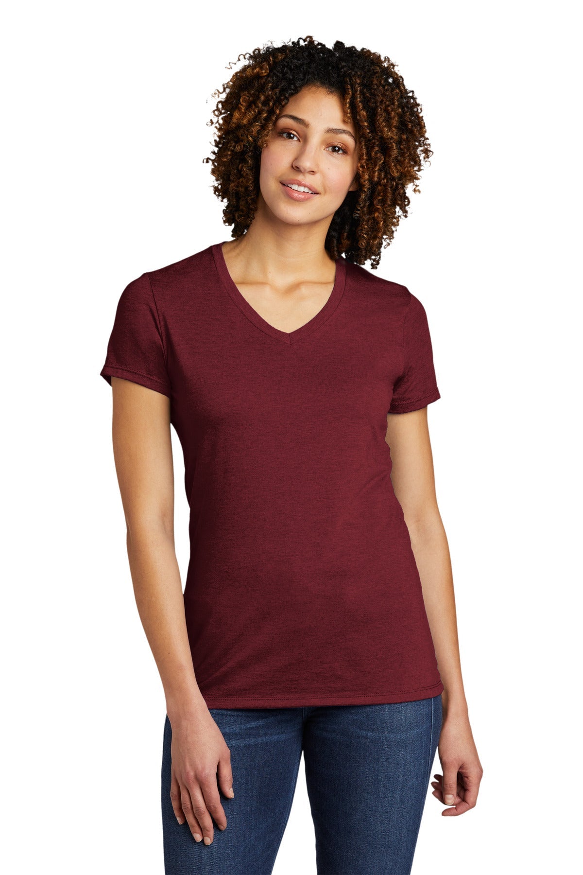 Allmade ® Women's Tri-Blend V-Neck Tee AL2018 [Vino Red] - DFW Impression