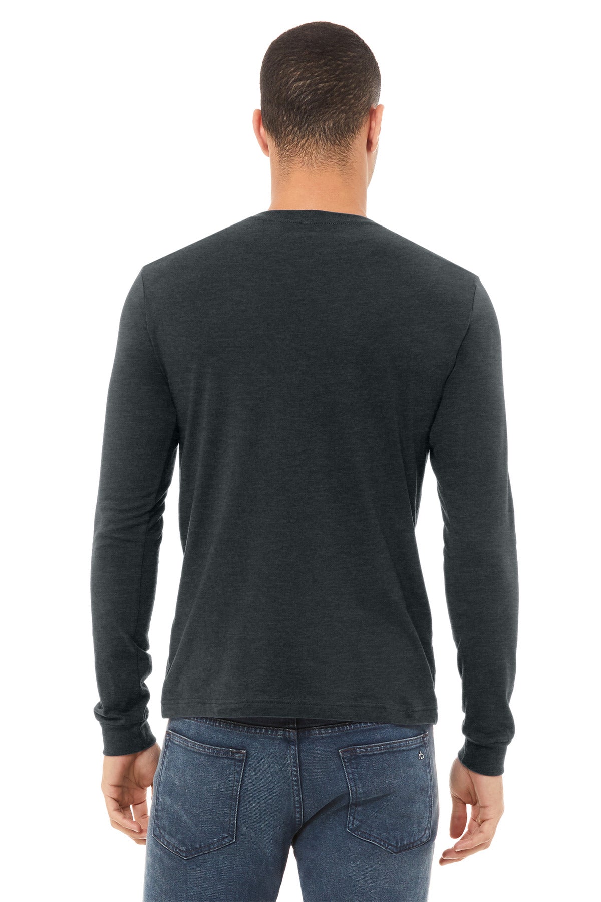 BELLA+CANVAS® Unisex Heather CVC Long Sleeve Tee BC3501CVC [Dark Grey Heather] - DFW Impression