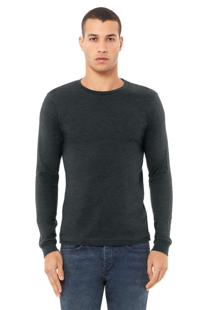 BELLA+CANVAS® Unisex Heather CVC Long Sleeve Tee BC3501CVC [Dark Grey Heather] - DFW Impression