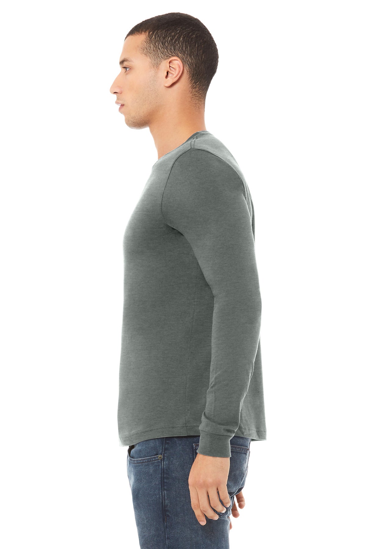 BELLA+CANVAS® Unisex Heather CVC Long Sleeve Tee BC3501CVC [Deep Heather] - DFW Impression