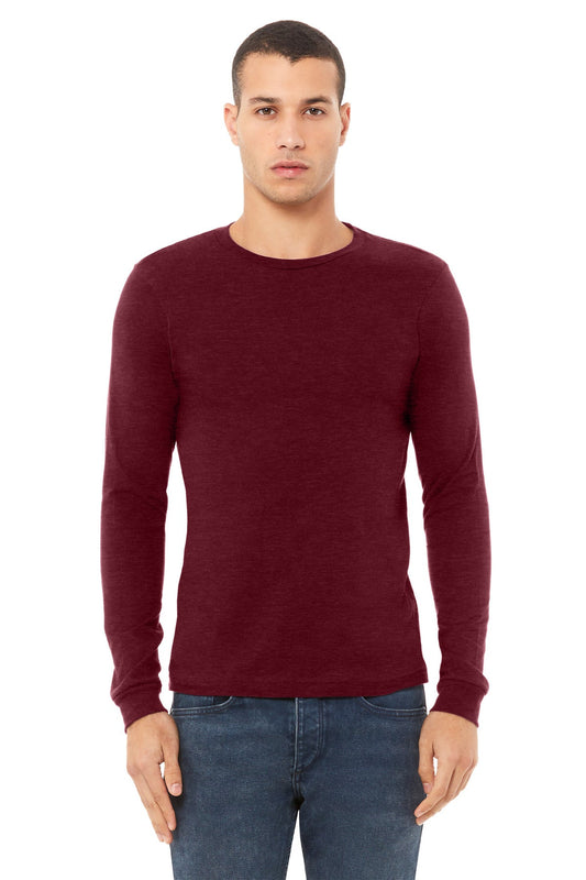 BELLA+CANVAS® Unisex Heather CVC Long Sleeve Tee BC3501CVC [Heather Cardinal] - DFW Impression