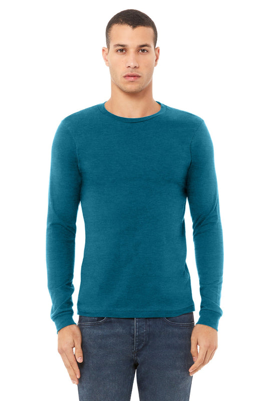 BELLA+CANVAS® Unisex Heather CVC Long Sleeve Tee BC3501CVC [Heather Deep Teal] - DFW Impression