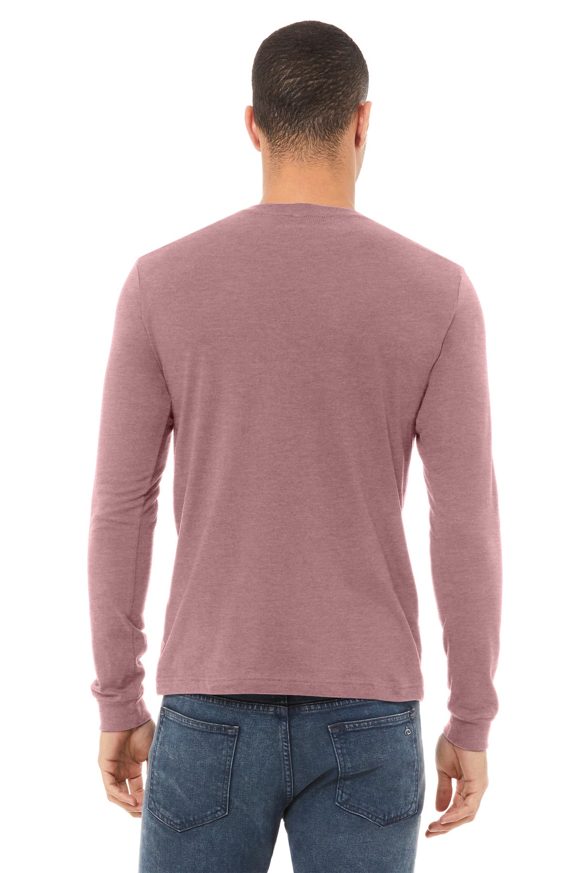 BELLA+CANVAS® Unisex Heather CVC Long Sleeve Tee BC3501CVC [Heather Mauve] - DFW Impression