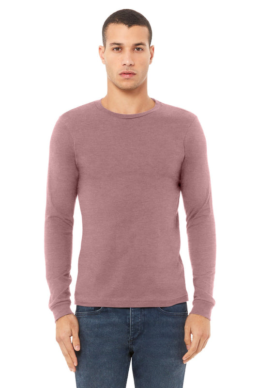 BELLA+CANVAS® Unisex Heather CVC Long Sleeve Tee BC3501CVC [Heather Mauve] - DFW Impression