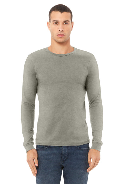 BELLA+CANVAS® Unisex Heather CVC Long Sleeve Tee BC3501CVC [Heather Stone] - DFW Impression