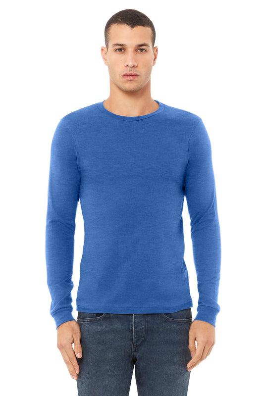 BELLA+CANVAS® Unisex Heather CVC Long Sleeve Tee BC3501CVC [Heather True Royal] - DFW Impression