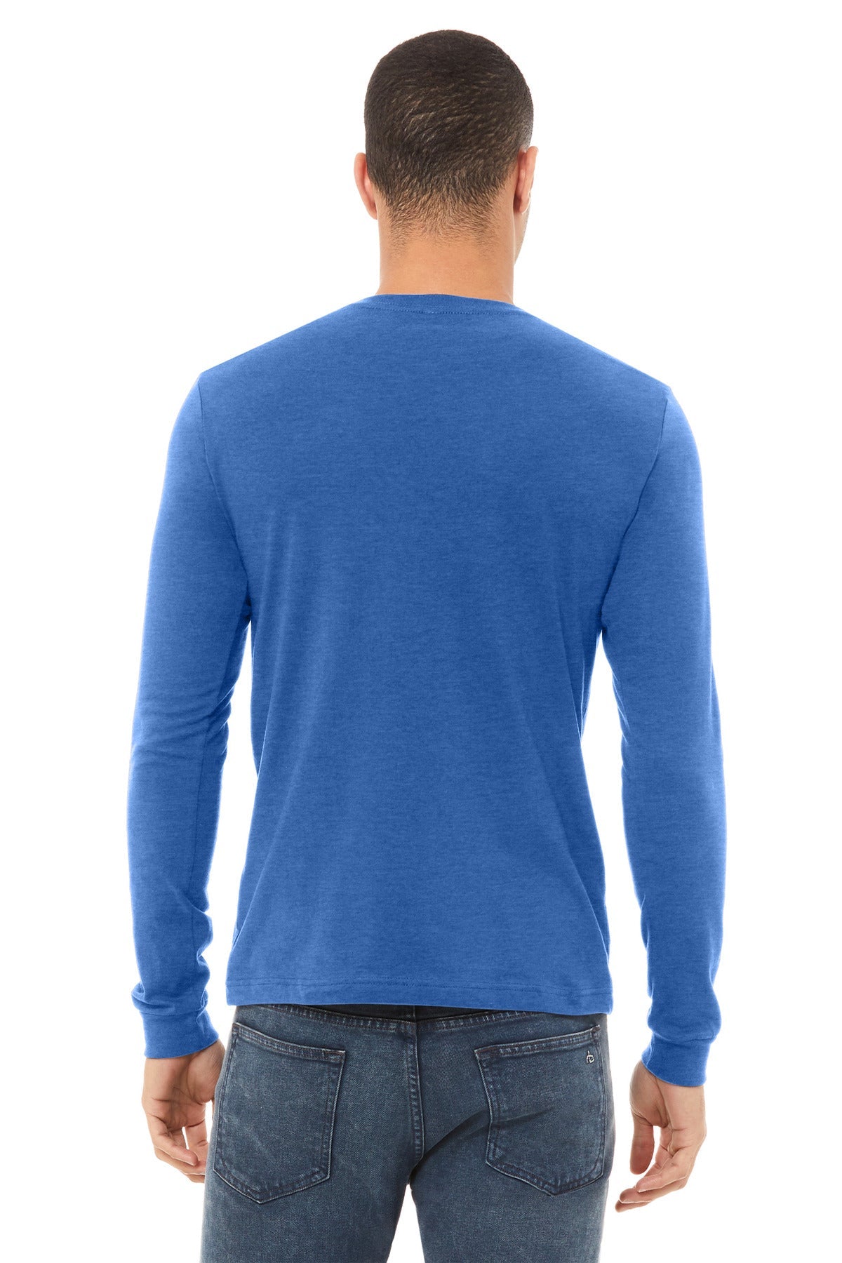 BELLA+CANVAS® Unisex Heather CVC Long Sleeve Tee BC3501CVC [Heather True Royal] - DFW Impression