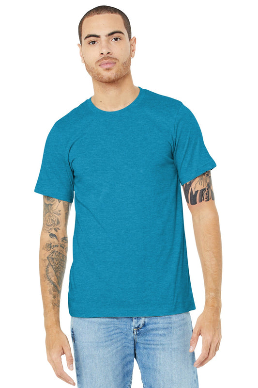 BELLA+CANVAS ® Unisex Heather CVC Short Sleeve Tee. BC3001CVC [Heather Aqua] - DFW Impression