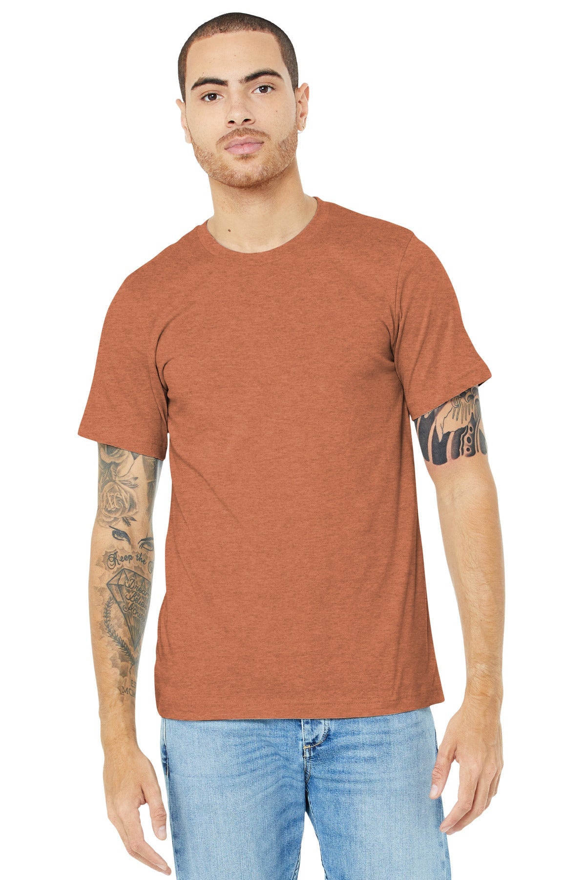 BELLA+CANVAS ® Unisex Heather CVC Short Sleeve Tee. BC3001CVC [Heather Autumn] - DFW Impression