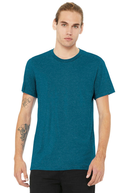 BELLA+CANVAS ® Unisex Heather CVC Short Sleeve Tee. BC3001CVC [Heather Deep Teal] - DFW Impression