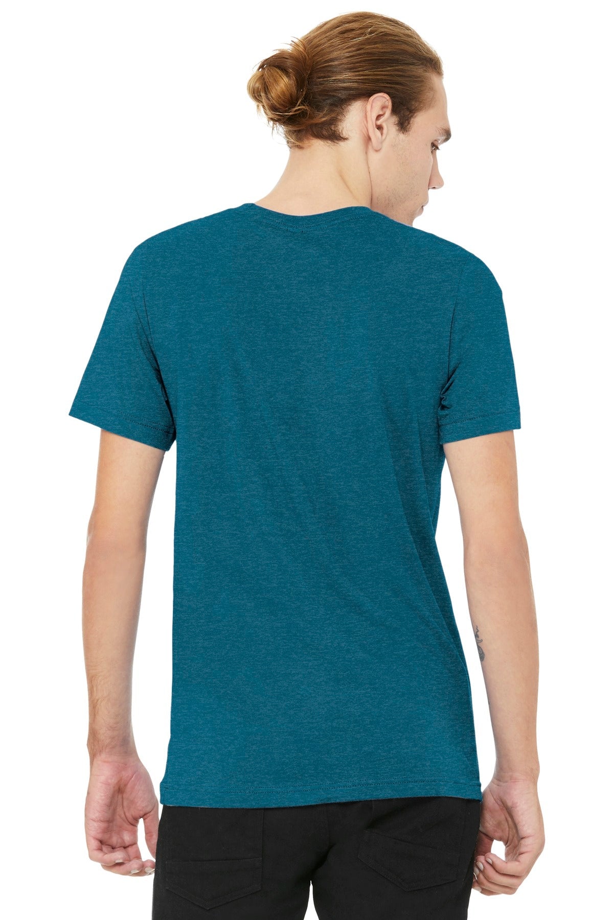 BELLA+CANVAS ® Unisex Heather CVC Short Sleeve Tee. BC3001CVC [Heather Deep Teal] - DFW Impression