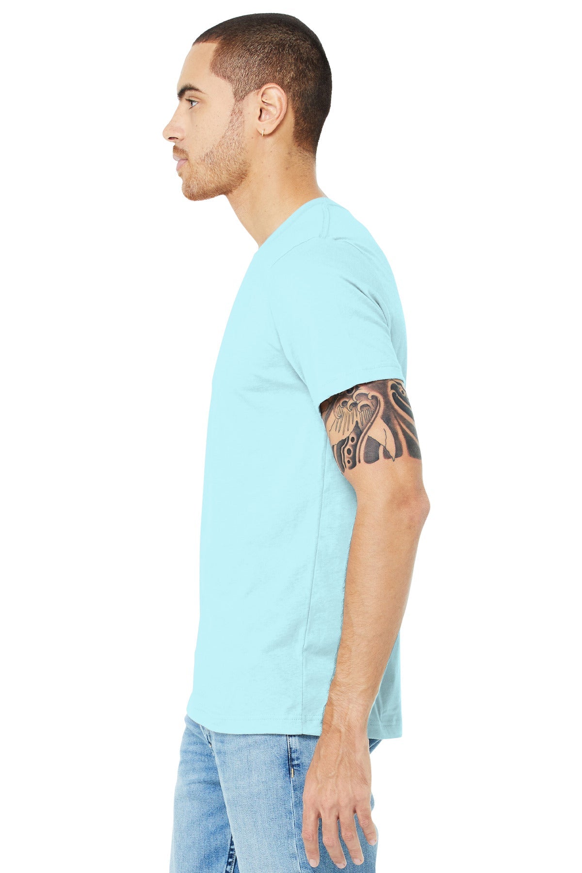 BELLA+CANVAS ® Unisex Heather CVC Short Sleeve Tee. BC3001CVC [Heather Ice Blue] - DFW Impression