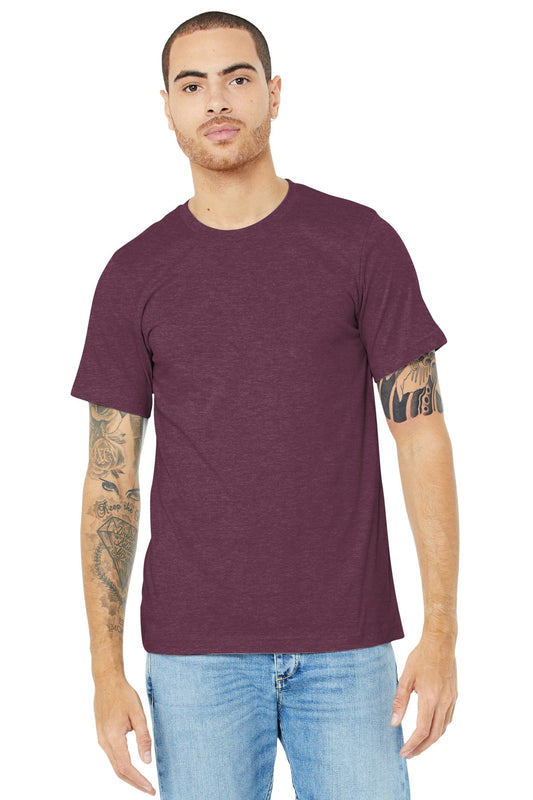 BELLA+CANVAS ® Unisex Heather CVC Short Sleeve Tee. BC3001CVC [Heather Maroon] - DFW Impression