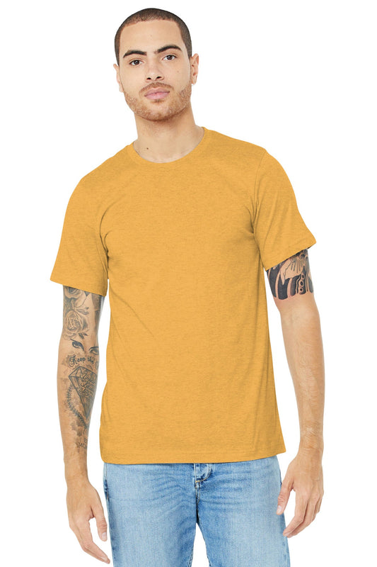 BELLA+CANVAS ® Unisex Heather CVC Short Sleeve Tee. BC3001CVC [Heather Mustard] - DFW Impression